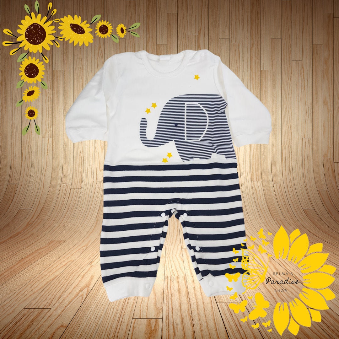 Vintage Style Cotton Baby Romper: Unisex Long Sleeve Pajamas