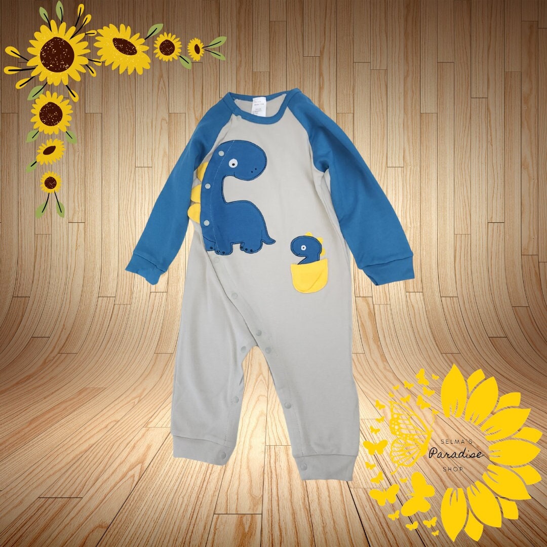 Vintage Style Cotton Baby Romper: Unisex Long Sleeve Pajamas