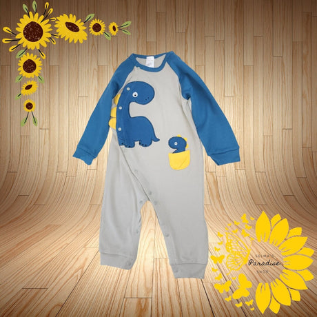 Vintage Style Cotton Baby Romper: Unisex Long Sleeve Pajamas