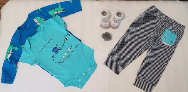 3pcs gator baby clothes later gator boys set baby gift boys blue onesie coming home outfit boys stripe pants vintage baby clothes.jpg