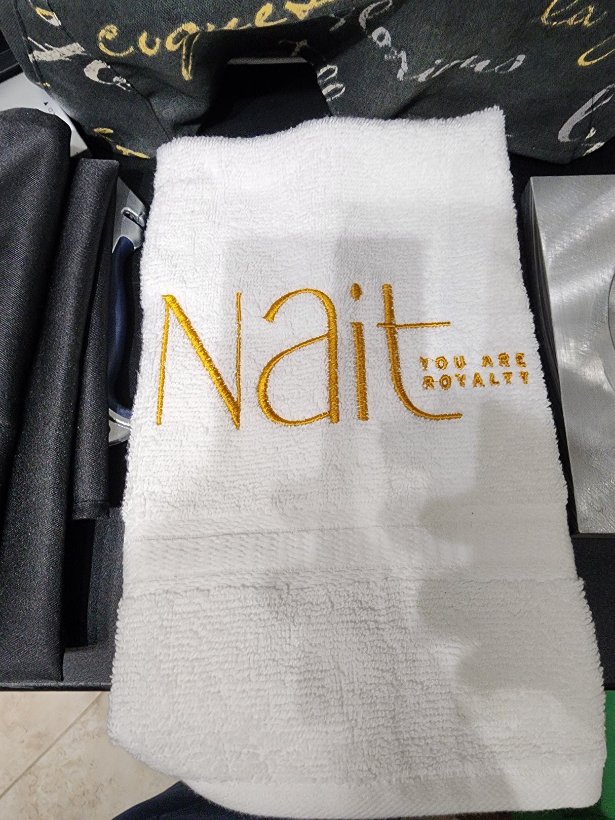 Embroidery White Hand Towels, Personalized, Custom Designs, Salon hand Towels, Business Gifts, Any Occasion