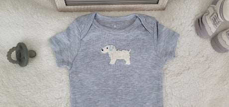 doggy design gray onesie 6 month baby boy onesie trendy infant baby romper stylish onesie baby shower gift newborn boy outfit.jpg