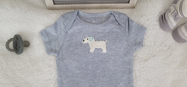 doggy design gray onesie 6 month baby boy onesie trendy infant baby romper stylish onesie baby shower gift newborn boy outfit.jpg
