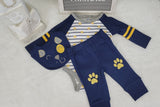 doggy paw baby clothes baby clothes 3pcs blue pants doggy pattern bib baby boys set for 0-3 3-6 and 6-9 months baby shower gift.jpg
