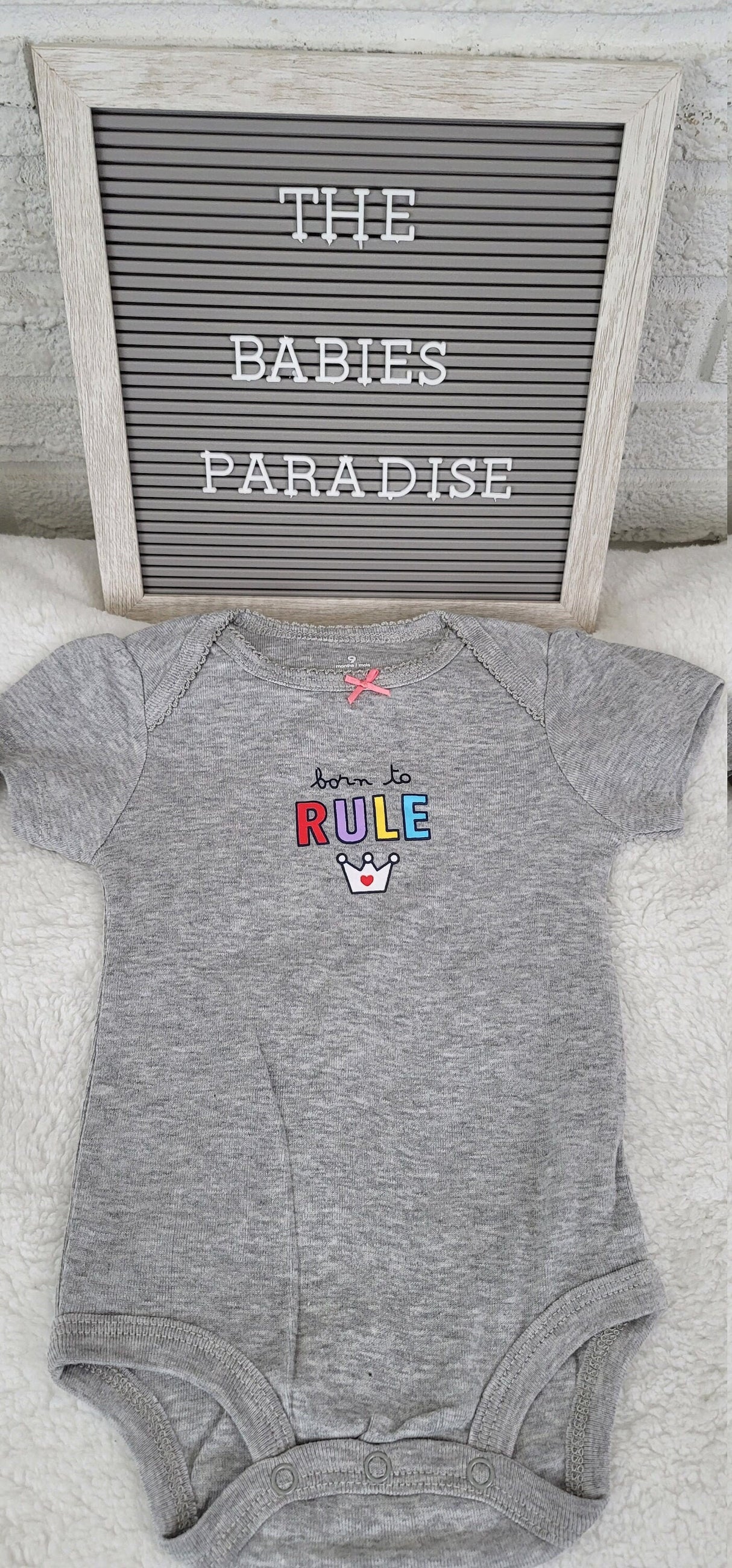 born to rule gray onesie 9 month baby girl bodysuit cute baby girl outfit infant girl clothes romper trendy style baby bodysuit.jpg