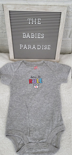 born to rule gray onesie 9 month baby girl bodysuit cute baby girl outfit infant girl clothes romper trendy style baby bodysuit.jpg