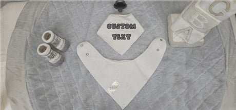 custom baby cotton bandana bibs personalized last name or first name bandana bib baby announcement bandana bib baby shower gift.jpg