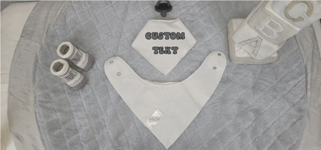 custom baby cotton bandana bibs personalized last name or first name bandana bib baby announcement bandana bib baby shower gift.jpg