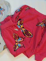 2pcs Butterfly Patterned Long-sleeve Set