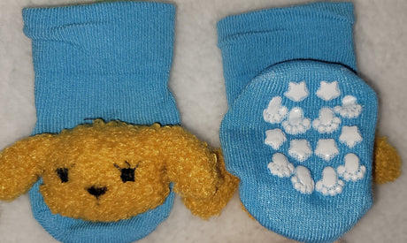 Organic Cotton Grip Baby Socks: Character Anti-Slip Socks