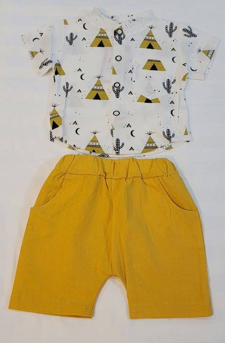 2pcs Toddler Boy Casual Shirt and Short Set
