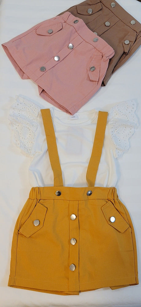 2-piece Toddler Casual Top and Overalls Set