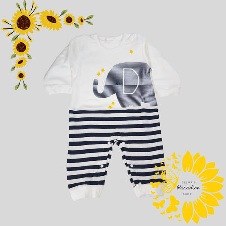 Vintage Style Cotton Baby Romper: Unisex Long Sleeve Pajamas