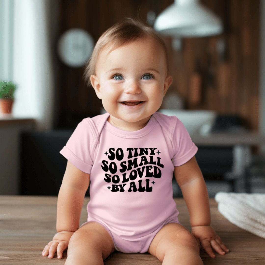 Personalized Baby Romper Custom Text So Tiny So Small Unisex Newborn Bodysuit Cute Baby Shower Gift