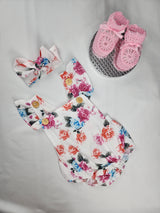 TrendyGirlNewborn Set,Baby Clothes Baby Romper Ruffled with Headband,Baby Clothes 2pcs,Baby Clothing,Birthday Set,Baby Shower Gift,Stylish