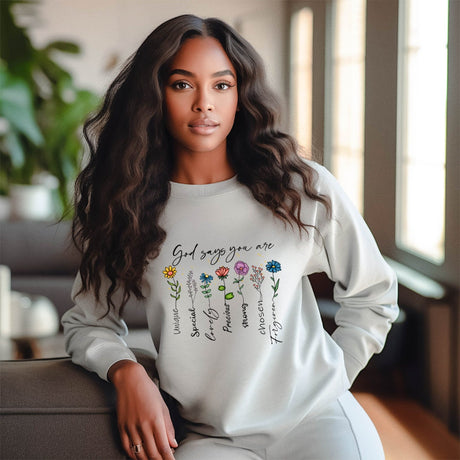 Personalized 'God Says You Are' Sweatshirt: Custom Text Crewneck