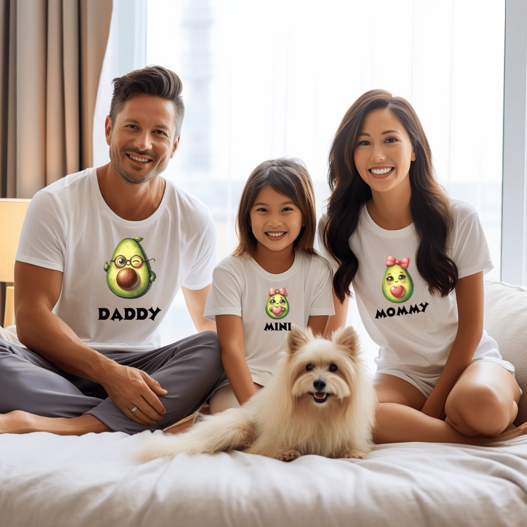 Avocado Family Custom T-Shirts: Matching Cartoon Shirts