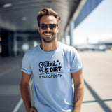 Dad of Both T-Shirt: Glitter & Dirt Design, Personalized Short Sleeve Tee