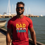 Dad of Twins, T-Shirt, Graphic Tee for Fathers, New Twin Dads, Short Sleeve, Casual Holiday or Birthday Gift