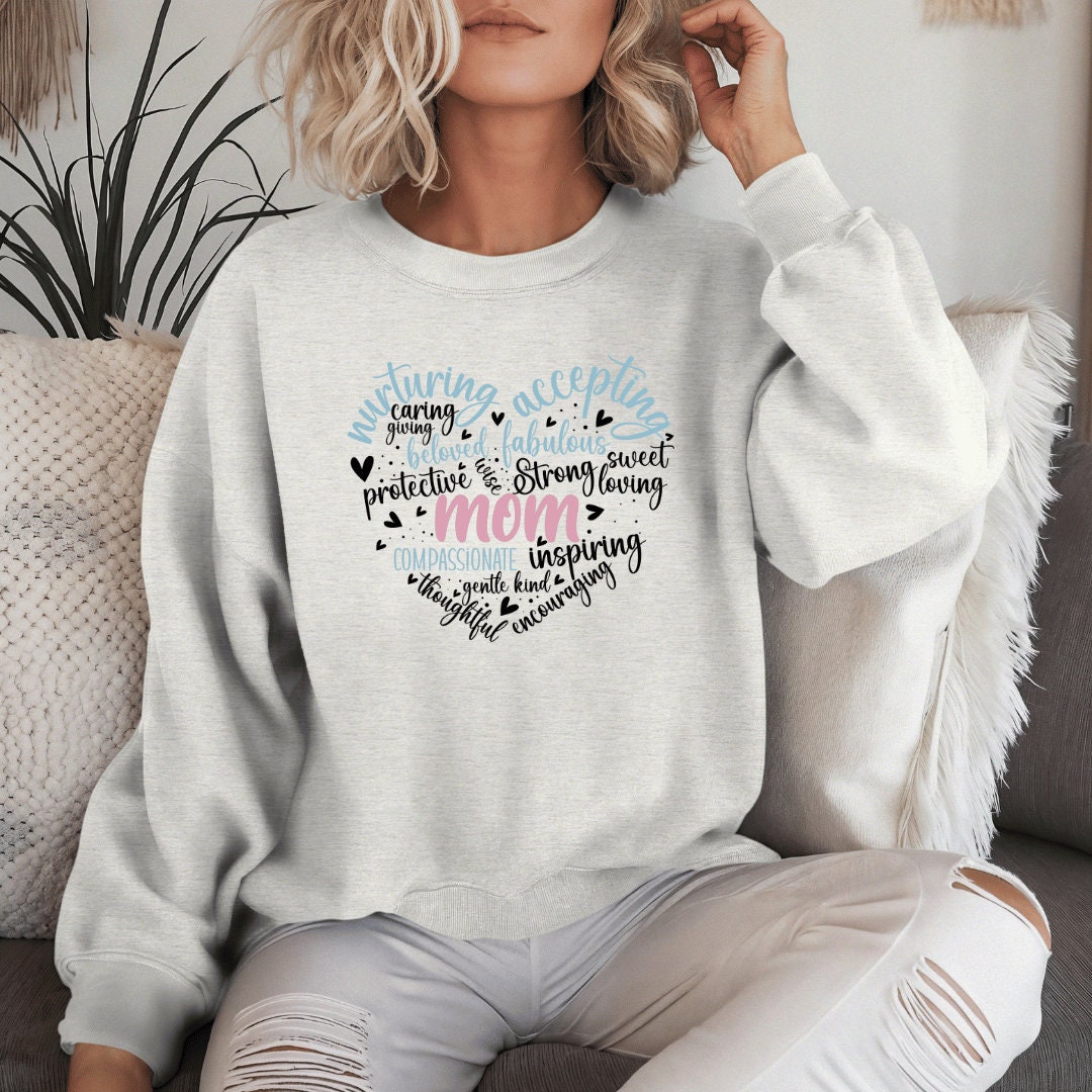 Personalized Mom Sweatshirt: Custom Text Design, Unisex Crewneck