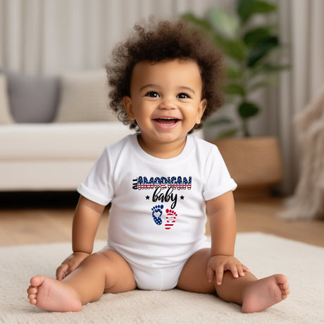 All-American Baby Onesie: Personalized Cotton Bodysuit