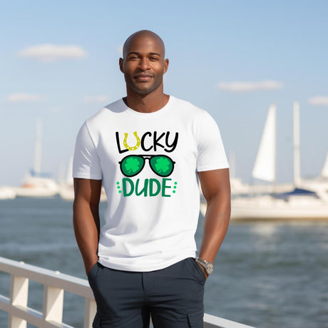 lucky dude make your own t-shirt custom st. patricks design shirt graphics printed short sleeve shirt personalized unisex trendy shirt.jpg