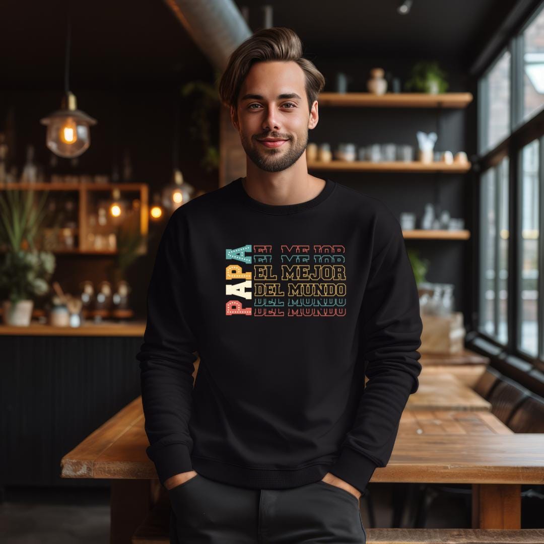 Spanish Papa Design Sweatshirt: Personalized Unisex Crew-Neck