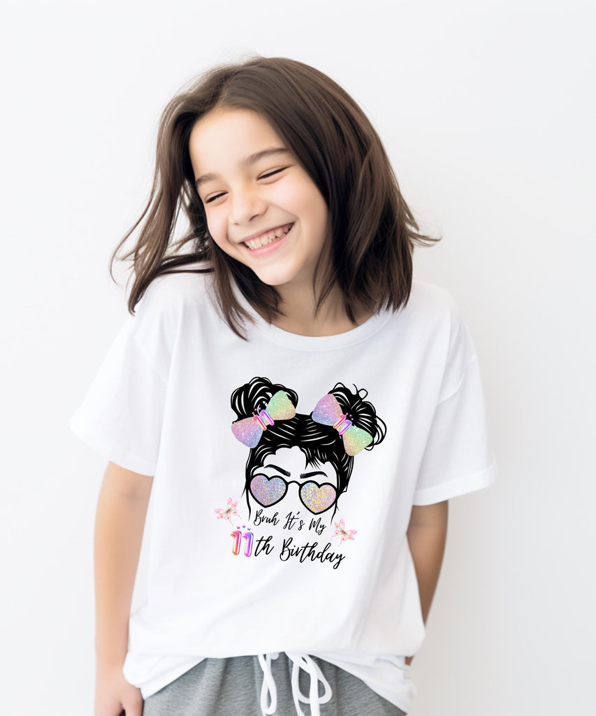 11th Birthday, Party Time tee, Girls T-shirts, Kids Gift, Customized T shirt, Birthday T shirt, Birthday Queen, Girl Power, Always Fabulous