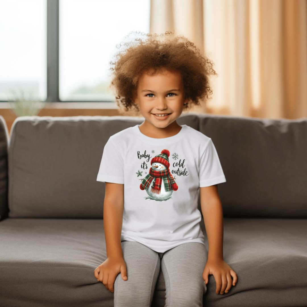 Kids Christmas Shirt: Snowman Winter Design