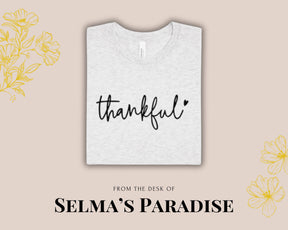 Thankful Embroidered Tee: Unisex Cotton-Poly Blend T-Shirt