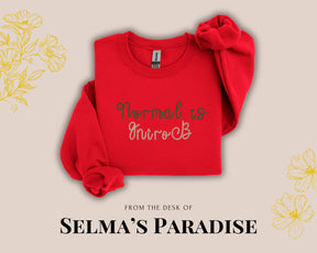 Embroidered Sweatshirt: Normal Is Boring, Unisex Crew Neck