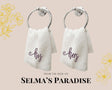 His & Hers Embroidered Hand Towels: Personalized Cotton-Poly Blend