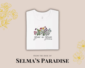 Grow in Grace T-Shirt: Spiritual Flower Print, Unisex Cotton Blend
