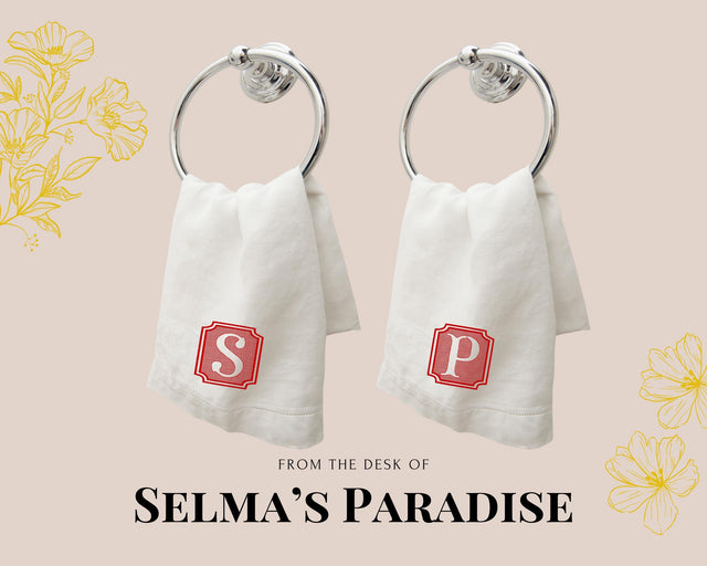 Custom Embroidered Cotton Hand Towel: Personalized Monogram