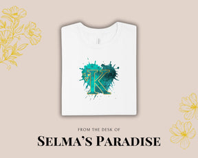Teal/Gold Letter Personalized T-Shirt: Custom Unisex Tee