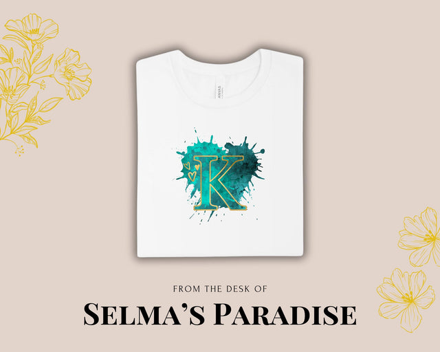 Teal/Gold Letter, Custom Personalized Shirt, Custom Unisex T-shirst for Him and Her, Make your Own T-shirt, Custom Gift, Personalized Gifts.