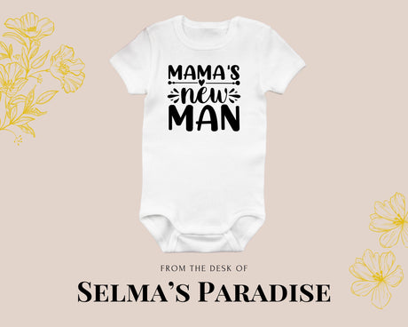 Mama's New Man Onesie Design, Personalized Bodysuit, Trendy Onesie, Custom Design Onesie, Baby Onesie, Baby Shower Gift, Unisex Baby Clothes