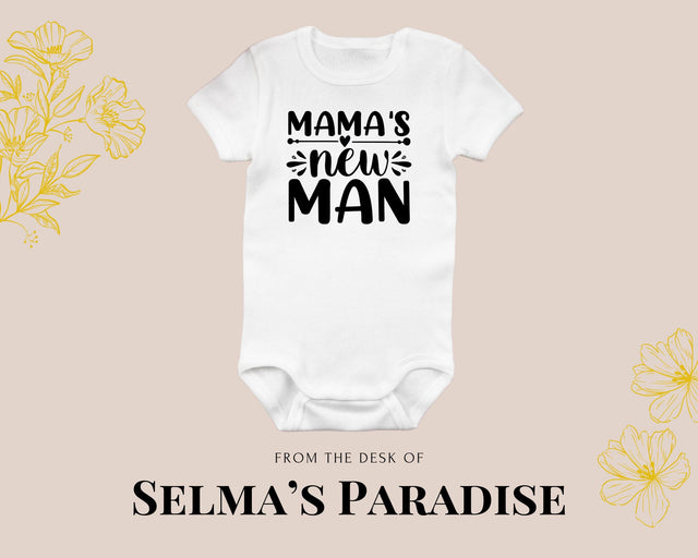 Mama's New Man Onesie Design, Personalized Bodysuit, Trendy Onesie, Custom Design Onesie, Baby Onesie, Baby Shower Gift, Unisex Baby Clothes