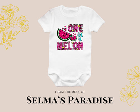 One in a Melon Design Onesie, Personalized Bodysuit, Custom Text Personalized Bodysuit, Baby shower Gift, Trendy Onesie, Stylish Baby Clothe