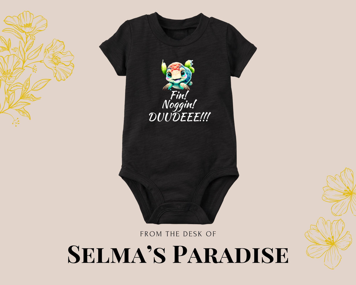 Colorful Turtle Baby Onesie: Custom Newborn Bodysuit