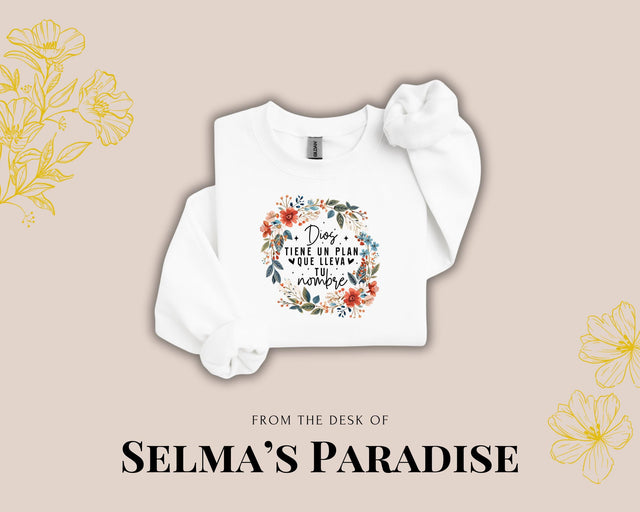 Spanish Sweatshirt, Personalized Sweater, Stylish Designs, Trendy Spanish Design, Custom Gift, Diseño en Español, Diseño Religioso.
