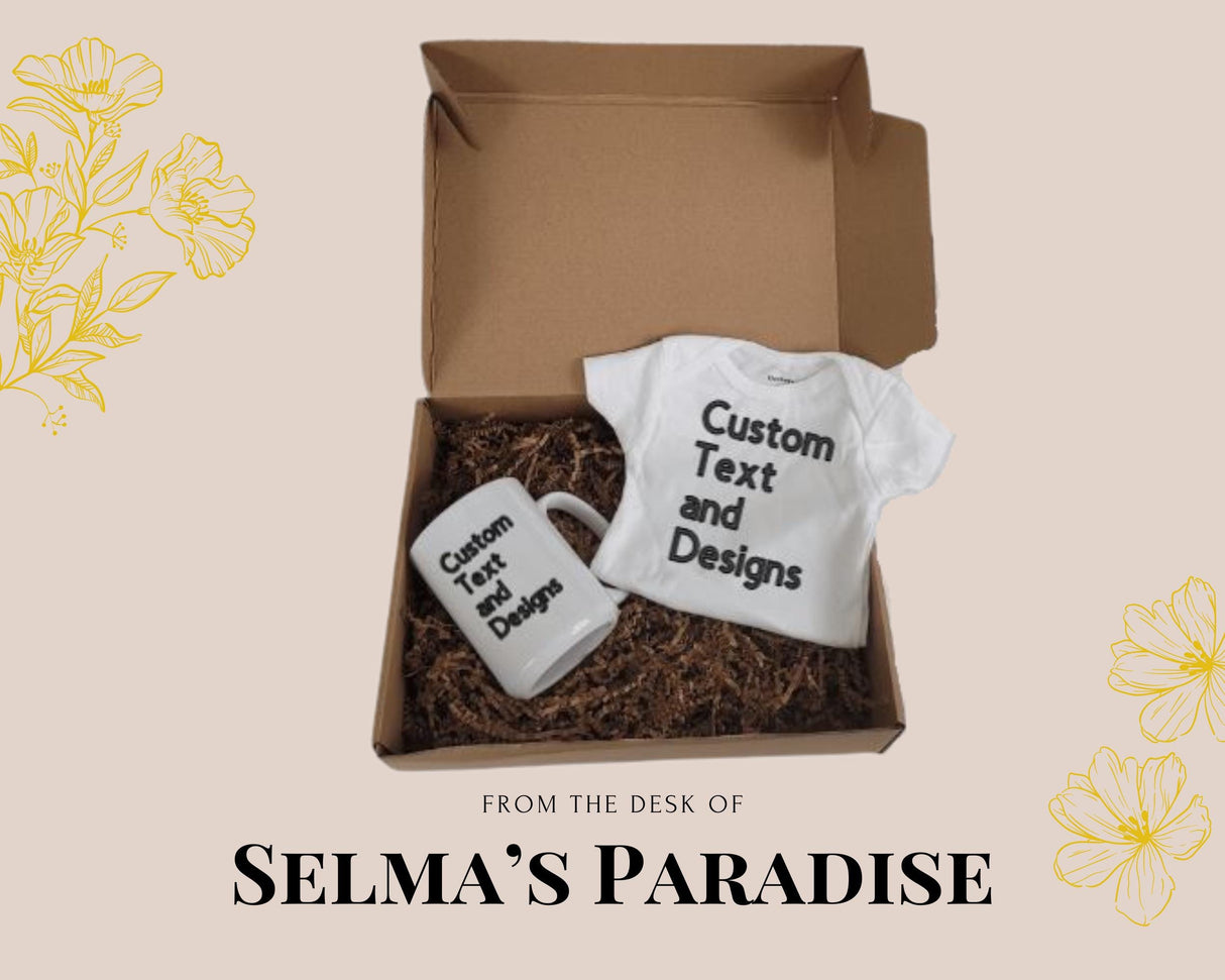 Custom Onesie and Mug(Gift Set), Unisex Onesie, Personalized Onesie, Custom for Baby, Last Name or First Name Onesie, Baby Anouncement