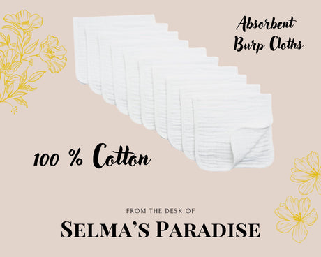Personalized Cotton Burp Cloth: Custom Baby Name, Unisex Design