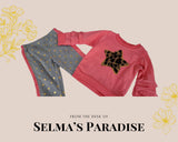 Girls Pink Outfit: Star Pants & Leopard Star Shirt, Polyester Set