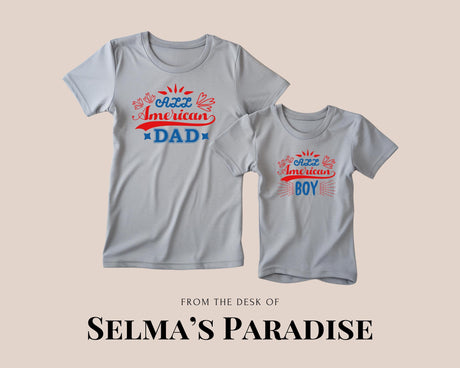 All American Guy/Boy Matching Family T-Shirt: Patriotic 4th of July Tee