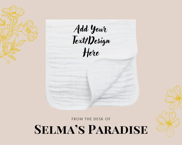 Personalized Cotton Burp Cloth: Custom Baby Name, Unisex Design