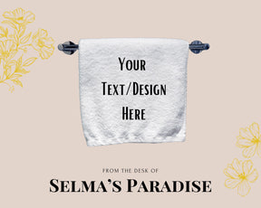 Personalized White Hand Towel: Custom Cotton Salon Towel
