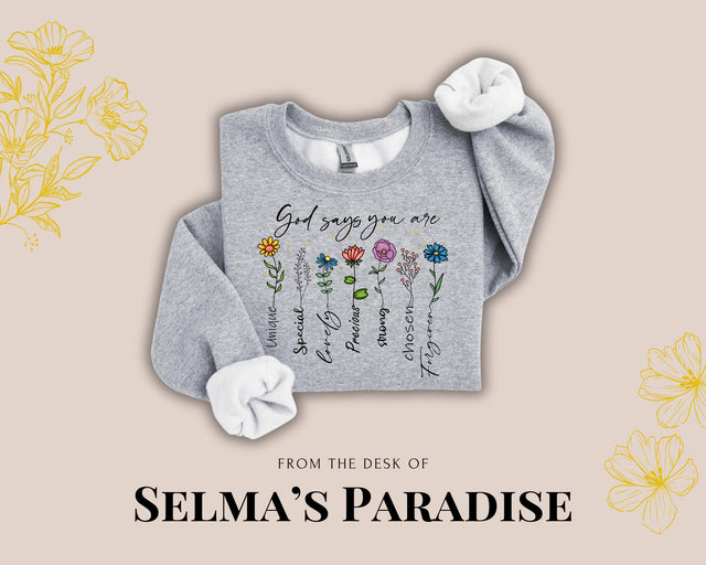Personalized 'God Says You Are' Sweatshirt: Custom Text Crewneck