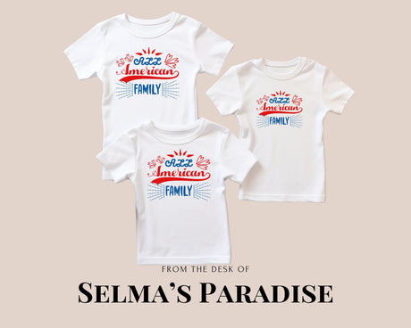Stylish Patriotic family matching T-shirts, Independence Day Design Tees, Custom Design Tees, All American family, Holiday matching shirt