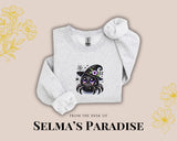 Pumpkin Design Fall Sweatshirt, Witchy Halloween Graphic Long Sleeve Pullover, Unisex Cozy Seasonal Top